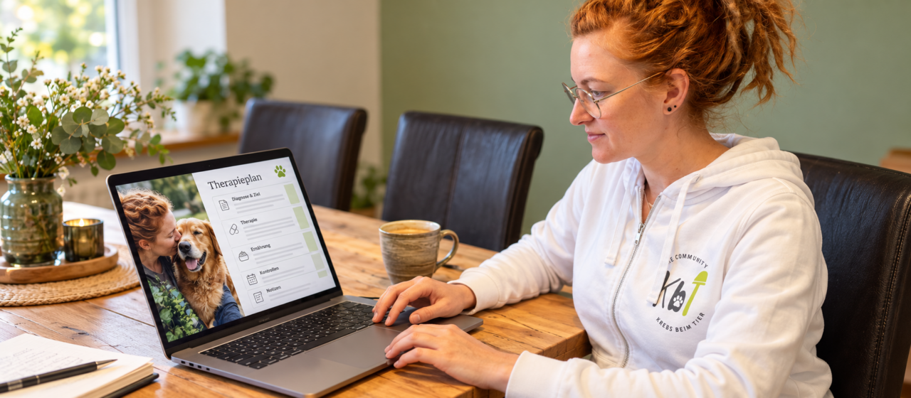Rebekka Bartel sitzt am Laptop und arbeitet am Laptop